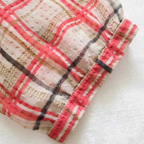 Outback Red Plaid Ruffled Collar Top Sheer - Picture 5 of 7